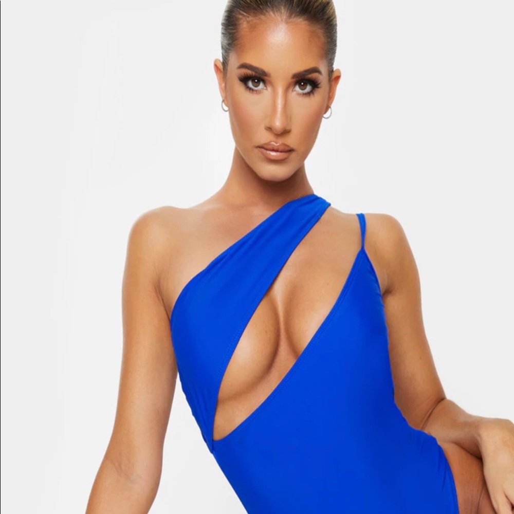 Cobalt blue one shoulder bathing suit